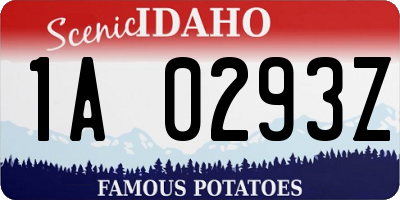 ID license plate 1A0293Z
