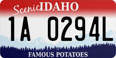 ID license plate 1A0294L