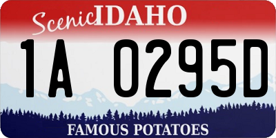 ID license plate 1A0295D