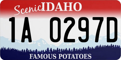 ID license plate 1A0297D