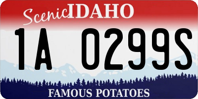 ID license plate 1A0299S