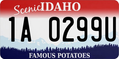 ID license plate 1A0299U