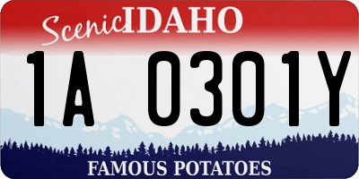 ID license plate 1A0301Y