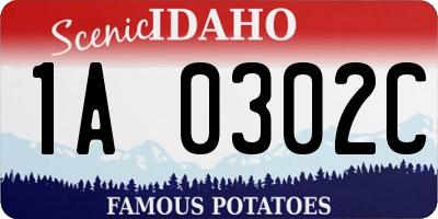 ID license plate 1A0302C