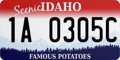 ID license plate 1A0305C