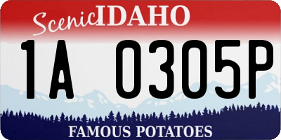 ID license plate 1A0305P