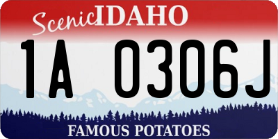 ID license plate 1A0306J