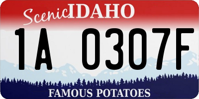 ID license plate 1A0307F