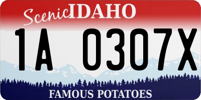 ID license plate 1A0307X