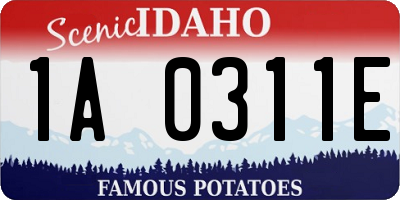 ID license plate 1A0311E