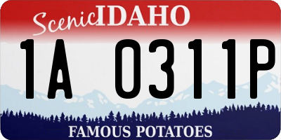 ID license plate 1A0311P