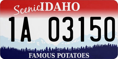 ID license plate 1A0315O