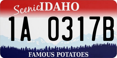 ID license plate 1A0317B