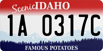 ID license plate 1A0317C