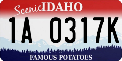 ID license plate 1A0317K