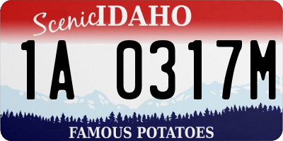 ID license plate 1A0317M