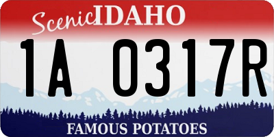 ID license plate 1A0317R