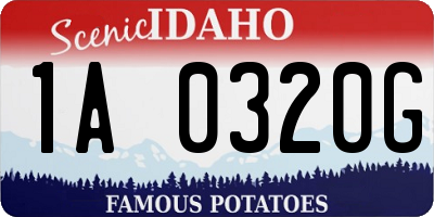 ID license plate 1A0320G