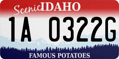 ID license plate 1A0322G