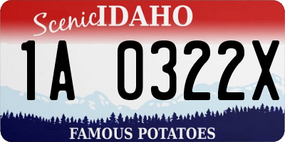 ID license plate 1A0322X