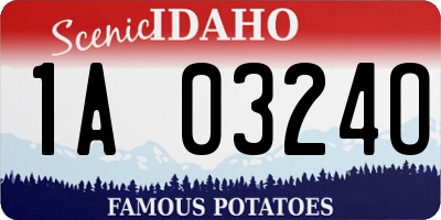 ID license plate 1A0324O