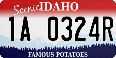 ID license plate 1A0324R