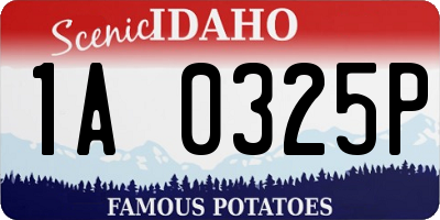 ID license plate 1A0325P