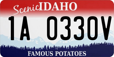ID license plate 1A0330V