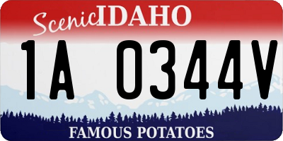 ID license plate 1A0344V
