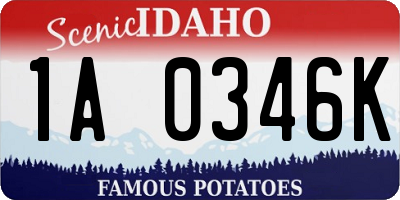 ID license plate 1A0346K