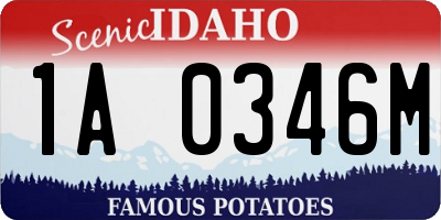 ID license plate 1A0346M