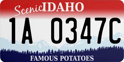ID license plate 1A0347C