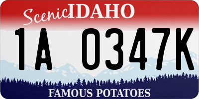 ID license plate 1A0347K
