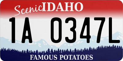 ID license plate 1A0347L