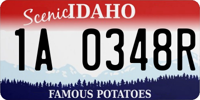 ID license plate 1A0348R
