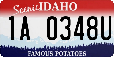 ID license plate 1A0348U