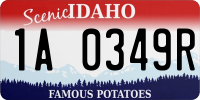 ID license plate 1A0349R