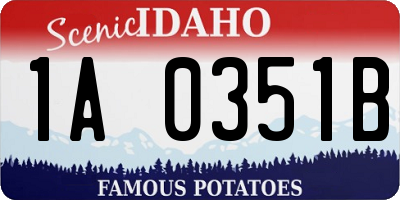 ID license plate 1A0351B