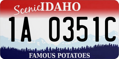 ID license plate 1A0351C