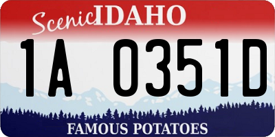 ID license plate 1A0351D