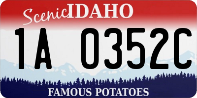 ID license plate 1A0352C