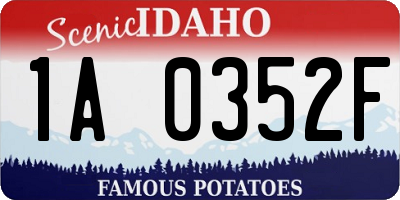 ID license plate 1A0352F