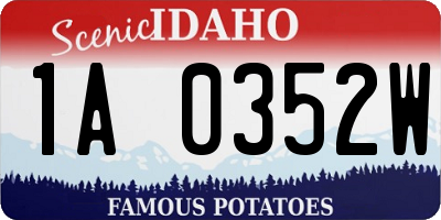 ID license plate 1A0352W