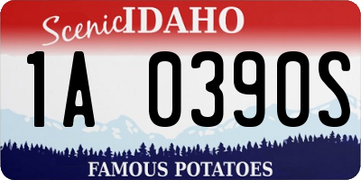 ID license plate 1A0390S