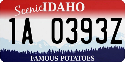 ID license plate 1A0393Z