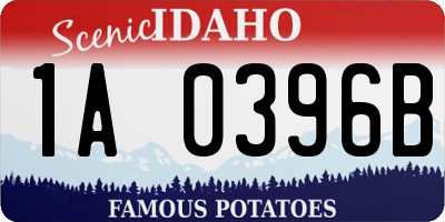 ID license plate 1A0396B