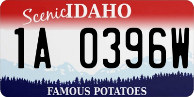 ID license plate 1A0396W
