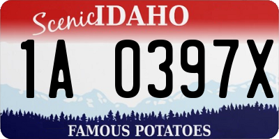 ID license plate 1A0397X