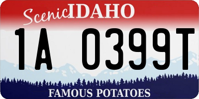 ID license plate 1A0399T