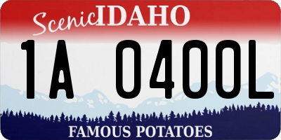ID license plate 1A0400L